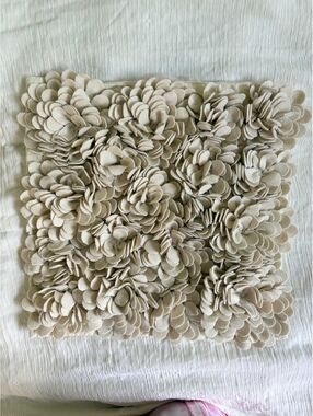 SFERRA Delancey Felt Petal Decorative Pillows. Set of two.